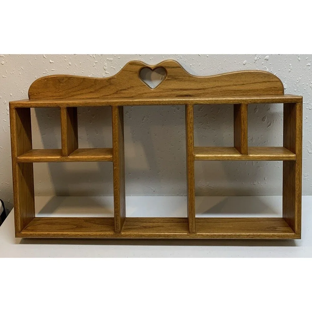 Wooden Display Shelf Wall Curio Country Cottage Knick Knack Collectibles Amish